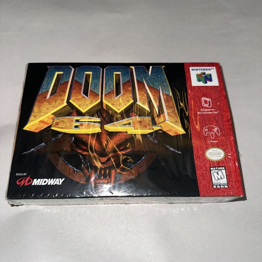 Doom 64 (Nintendo 64 N64) CIB Complete Box + Game + Manual Shrink Wrapped Opened